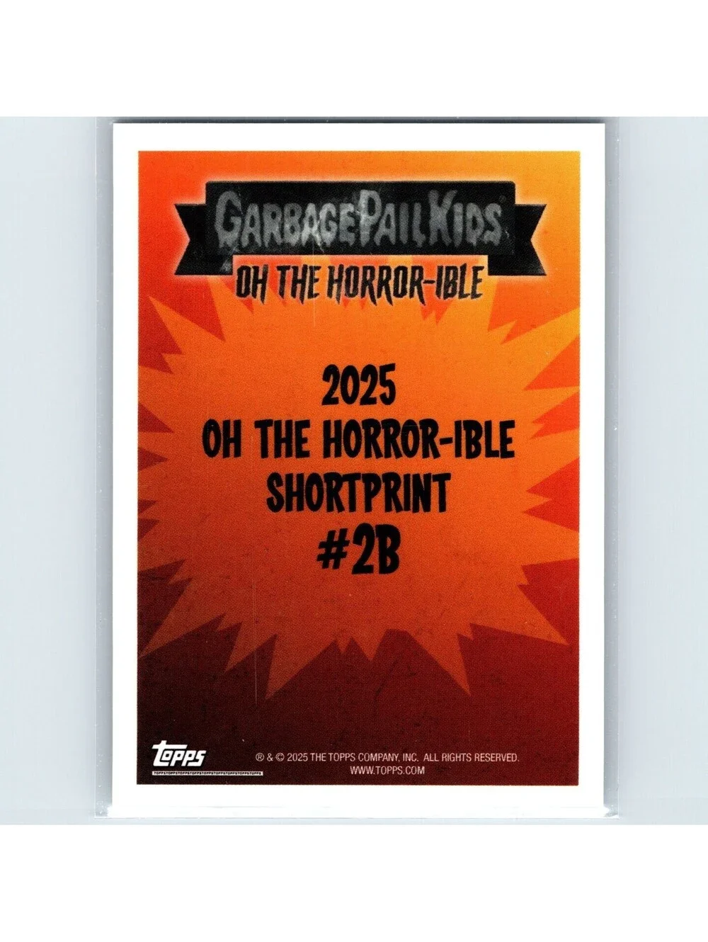 2025 Topps Garbage Pail Kids Oh The Horror-ible - Crawly Holly Shortprint #2B